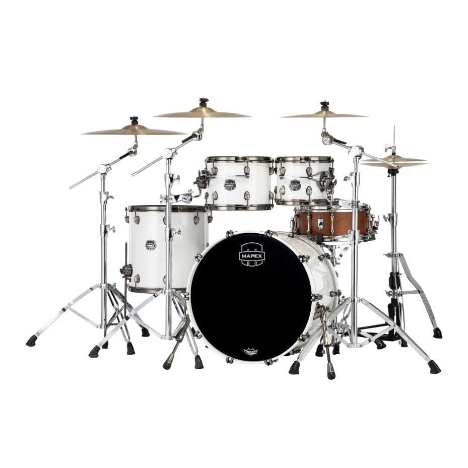 Mapex Saturn Evolution Rock 4 Pc Maple Drum Set Without Snare - 22/10/12/16 - Polar White