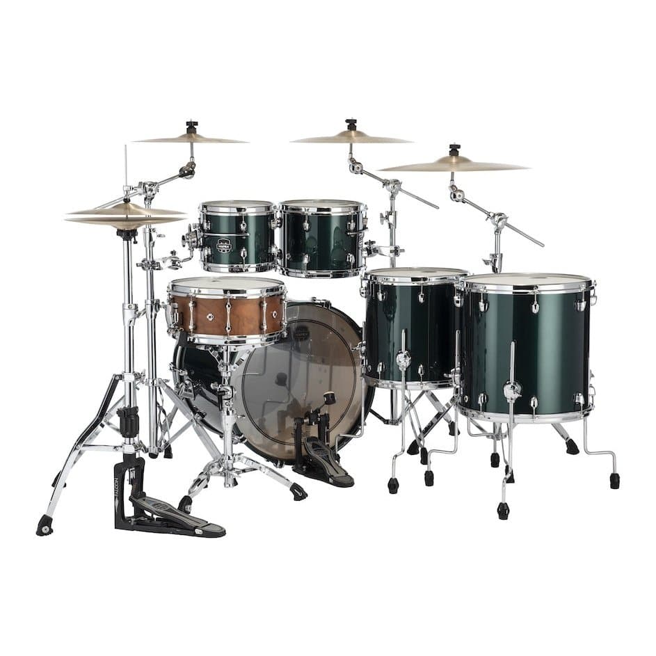 Mapex Saturn Evolution Workhorse 5 Pc Maple Drum Set Without Snare - 22/10/12/14/16 - Brunswick Green