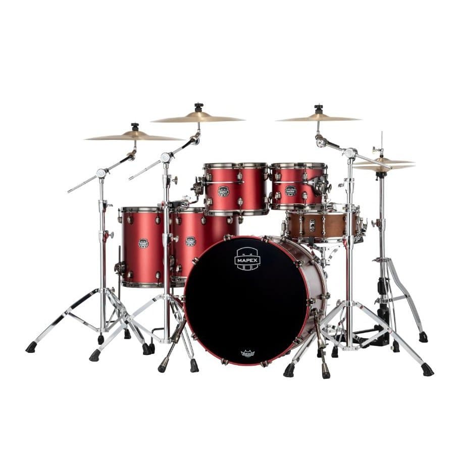 Mapex Saturn Evolution Workhorse 5 Pc Maple Drum Set Without Snare - 22/10/12/14/16 - Tuscan Red