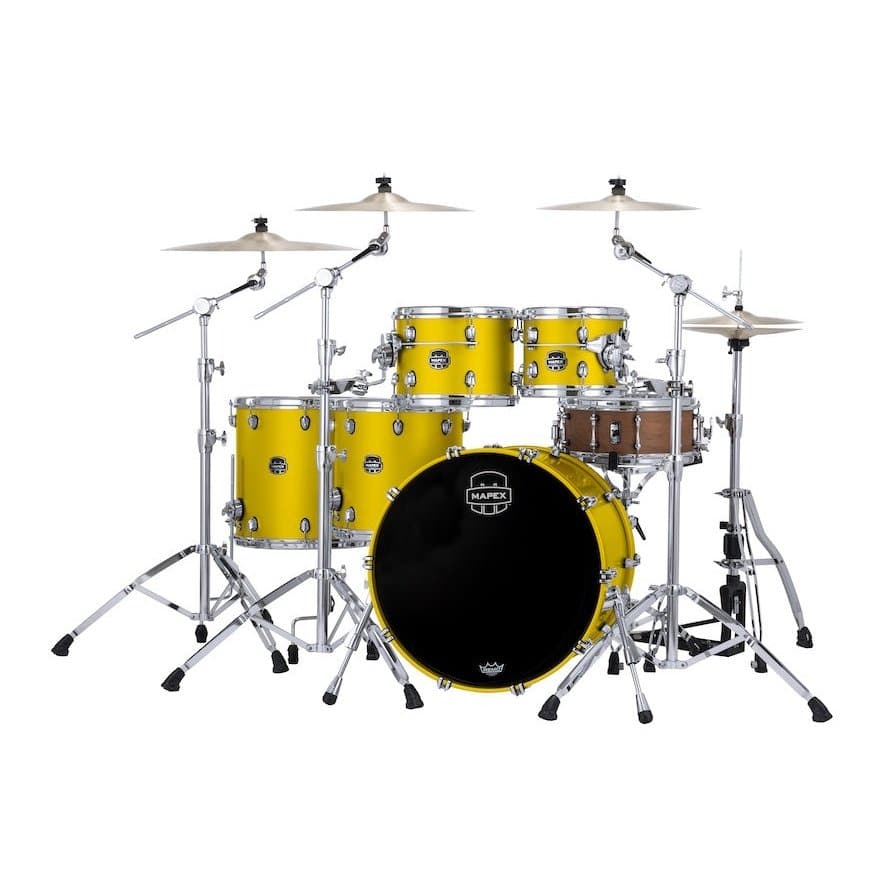 Mapex Saturn Evolution Workhorse 5 Pc Birch Drum Set Without Snare - 22/10/12/14/16 - Tuscan Yellow