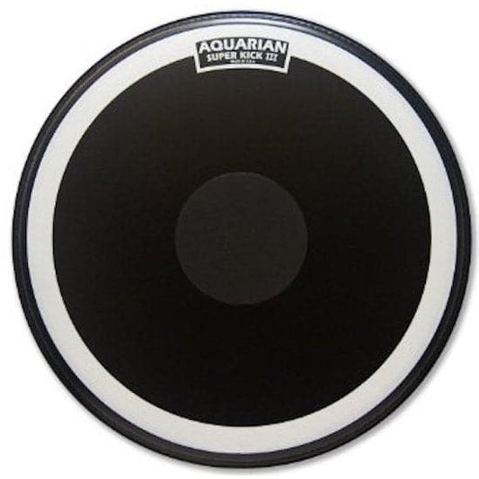 Aquarian Superkick III Bass Drumhead w/ Power Dot  24 Black