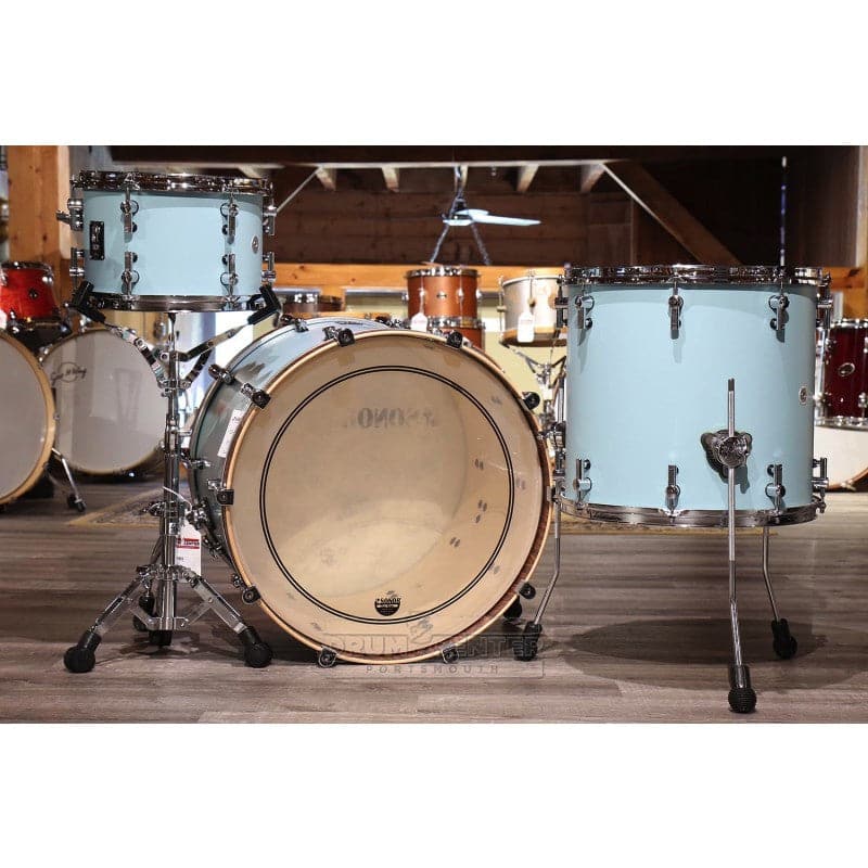 Sonor SQ1 3pc Drum Set 20/12/14 Cruiser Blue w/ Walnut Hoops