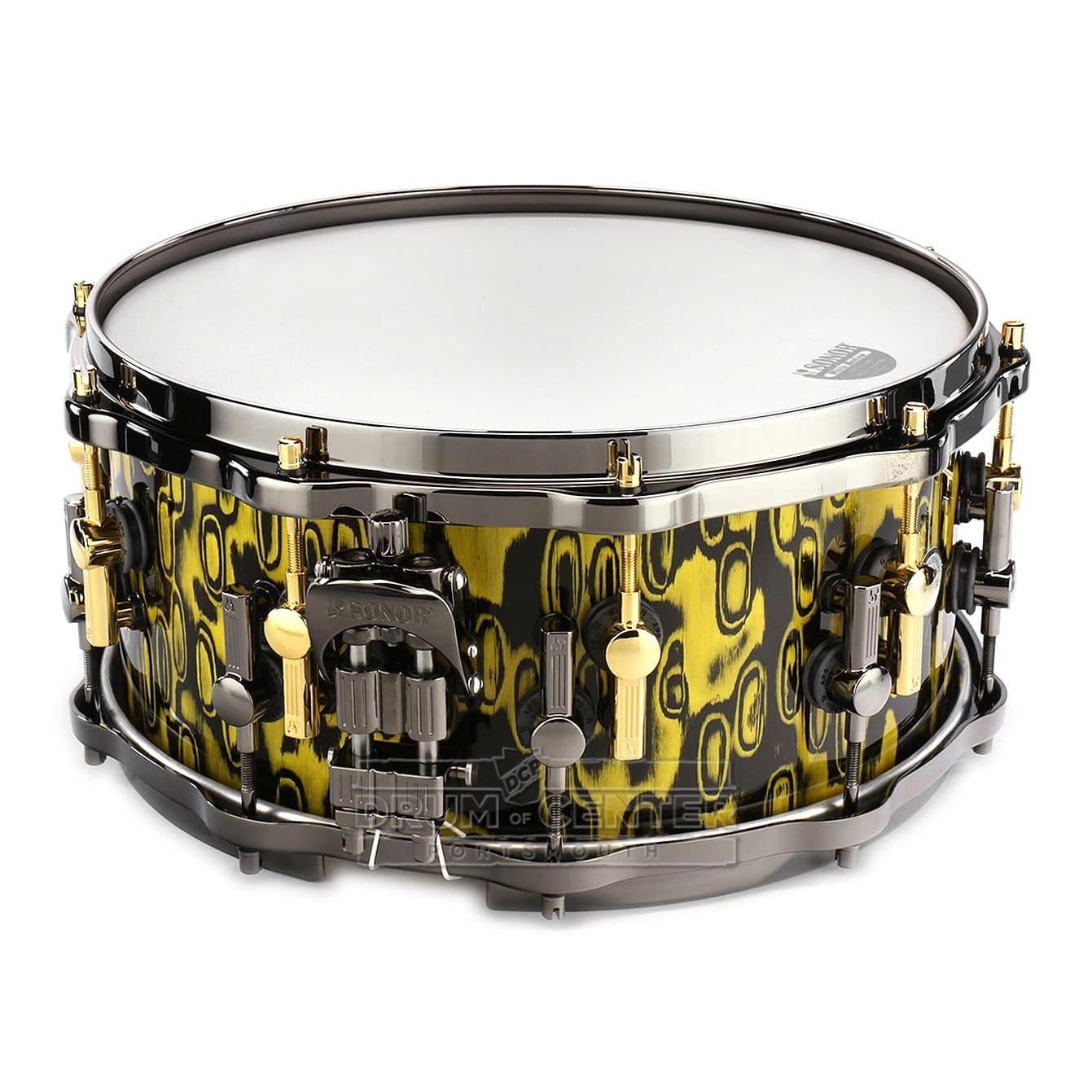 Sonor SQ2 Medium Beech Snare Drum 14x6.5 Yellow Tribal | 1030128-2