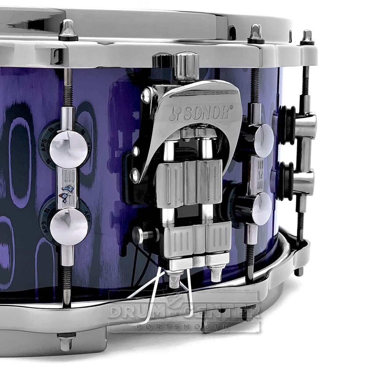 Sonor SQ2 Heavy Beech Snare Drum 14x6.5 Violet Tribal w/Black Hardware