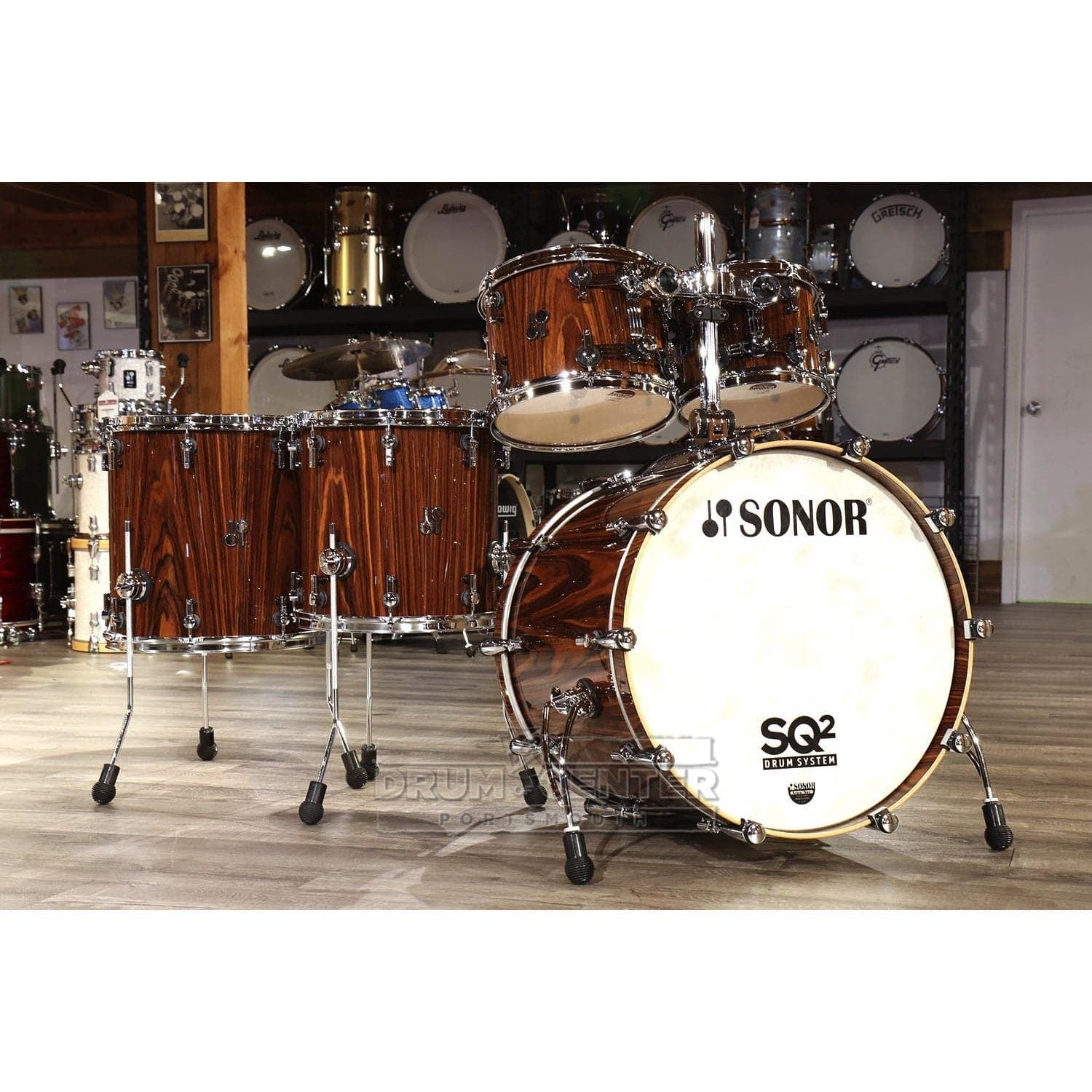 Sonor SQ2 Medium Maple 5pc Drum Set Gloss Rosewood | SQ2-1006332-2