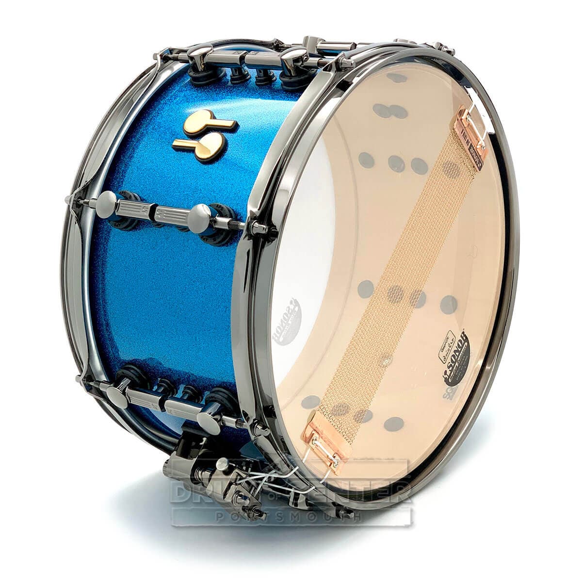 Sonor SQ2 Vintage Maple Snare Drum 13x7 Blue Sparkle Gloss w/Black Hardware