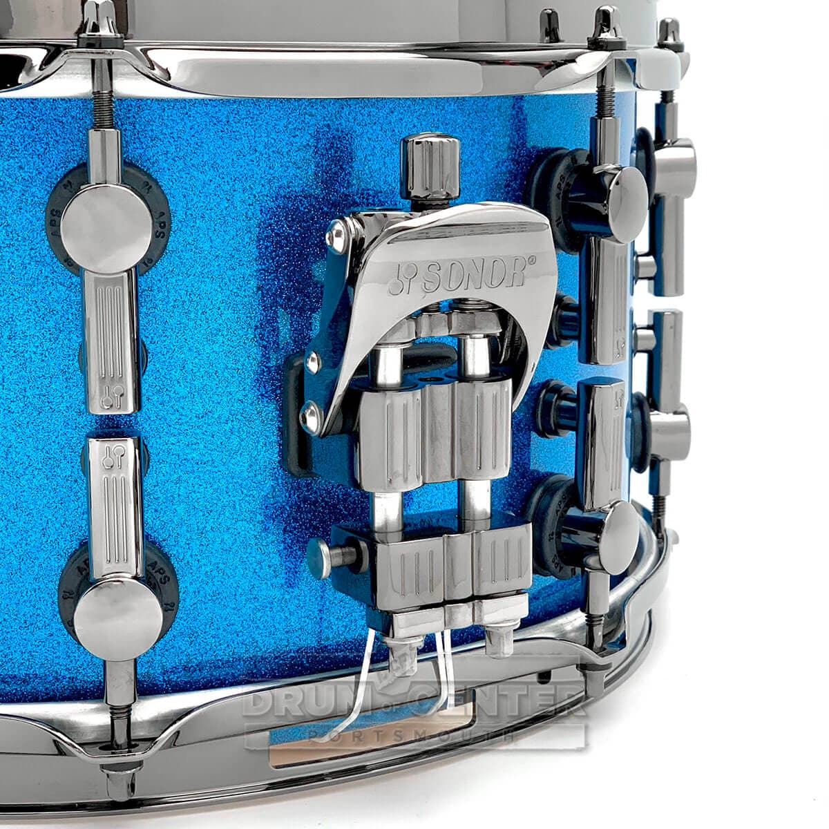 Sonor SQ2 Vintage Maple Snare Drum 13x7 Blue Sparkle Gloss w/Black Hardware
