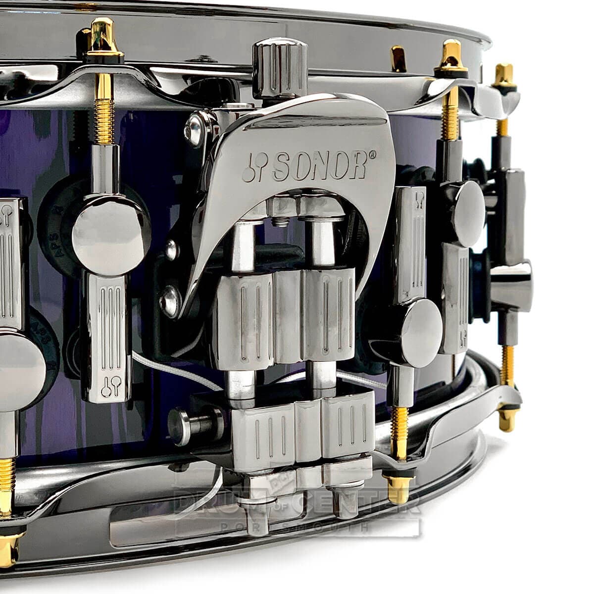 Sonor SQ2 Thin Birch Snare Drum 14x5 Violet Tribal w/Black & Gold Hardware