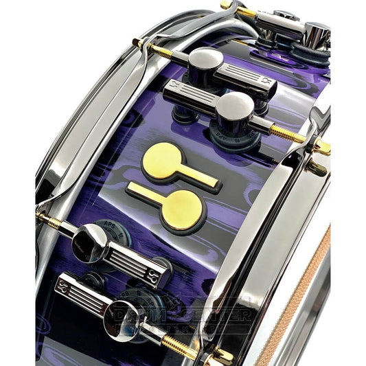Sonor SQ2 Thin Birch Snare Drum 14x5 Violet Tribal w/Black & Gold Hardware