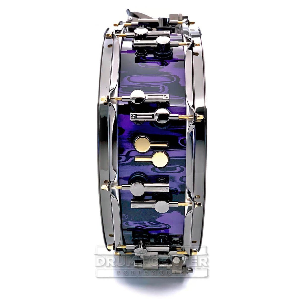 Sonor SQ2 Thin Birch Snare Drum 14x5 Violet Tribal w/Black & Gold Hardware