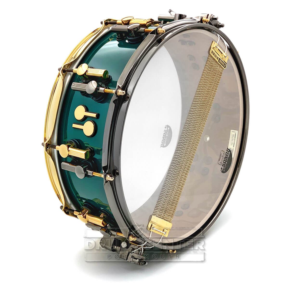 Sonor SQ2 Medium Birch Snare Drum 14x5.5 Blue Green w/Black & Gold Hardware