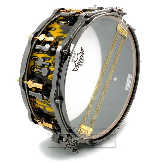 Sonor SQ2 Heavy Beech Snare Drum 14x5.5 Yellow Tribal w/Black & Gold Hardware