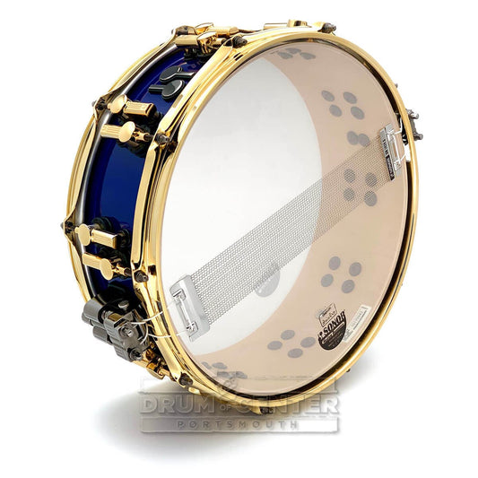 Sonor SQ2 Thin Maple Snare Drum 14x5 Night Blue w/Black & Gold Hardware