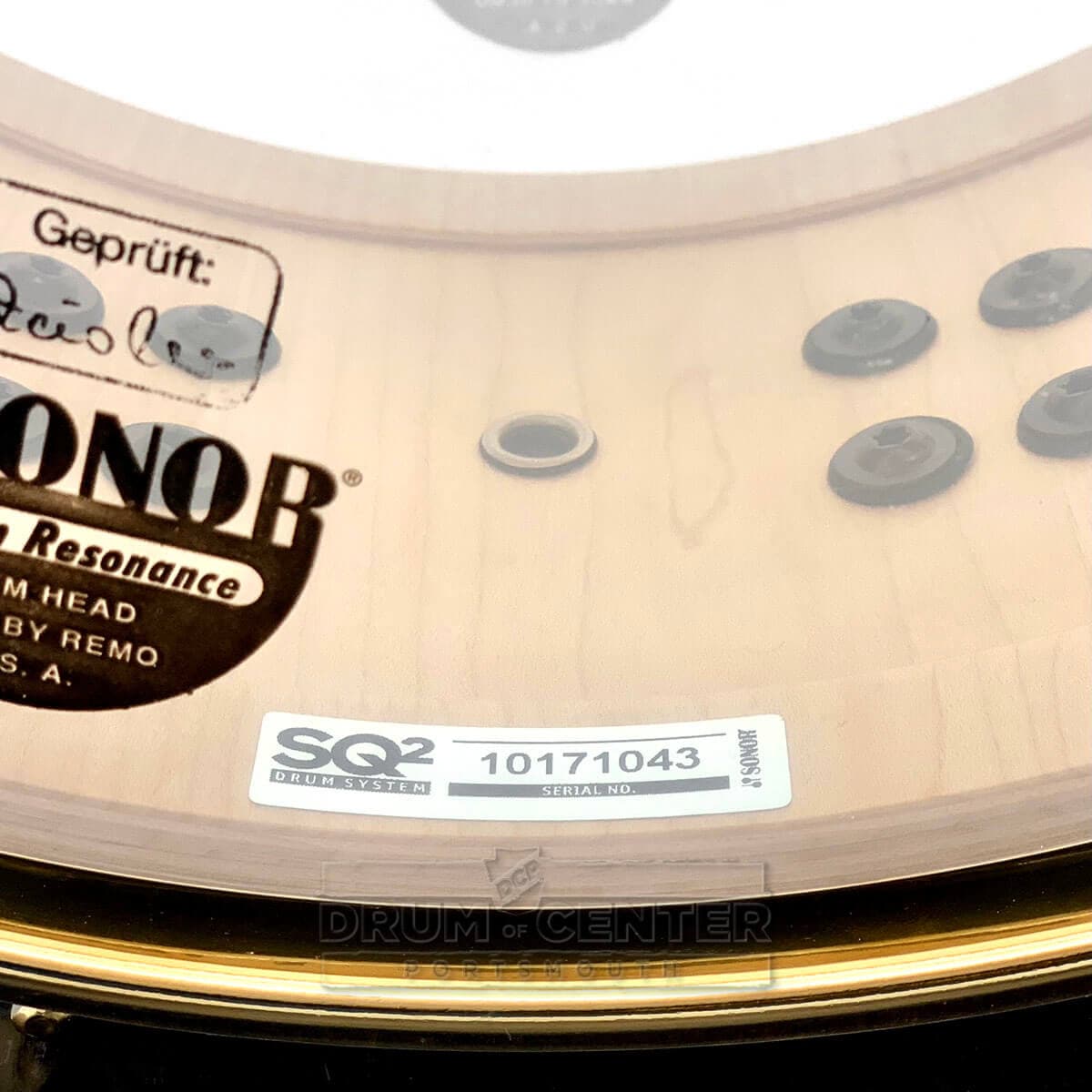 Sonor SQ2 Vintage Maple Snare Drum 14x6.5 Red Tribal Stripe w/Gold Hardware