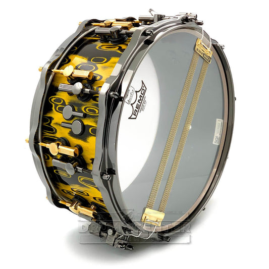 Sonor SQ2 Medium Beech Snare Drum 14x6.5 Yellow Tribal w/Black & Gold Hardware