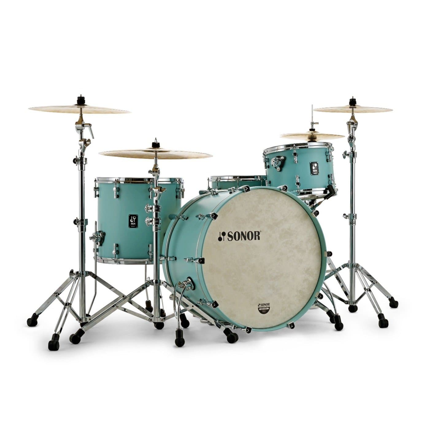 Sonor SQ1 3pc Drum Set 24/13/16 Cruiser Blue w/Matching BD Hoops