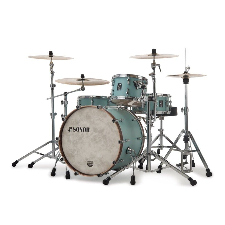 Sonor SQ1 3pc Drum Set 20/12/14 Cruiser Blue w/ Walnut Hoops