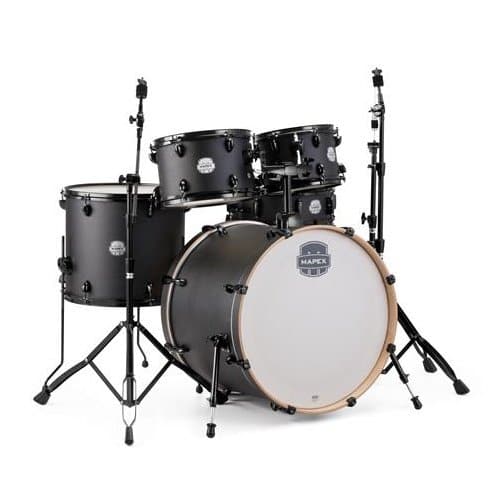 Mapex Storm Rock 5 Piece Drum Set Textured Deep Black Finish