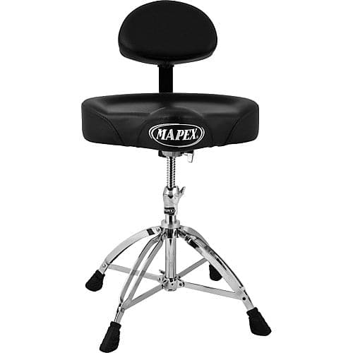Mapex T775 Saddle Top Drum Throne w/Back Rest & w/4 Legs