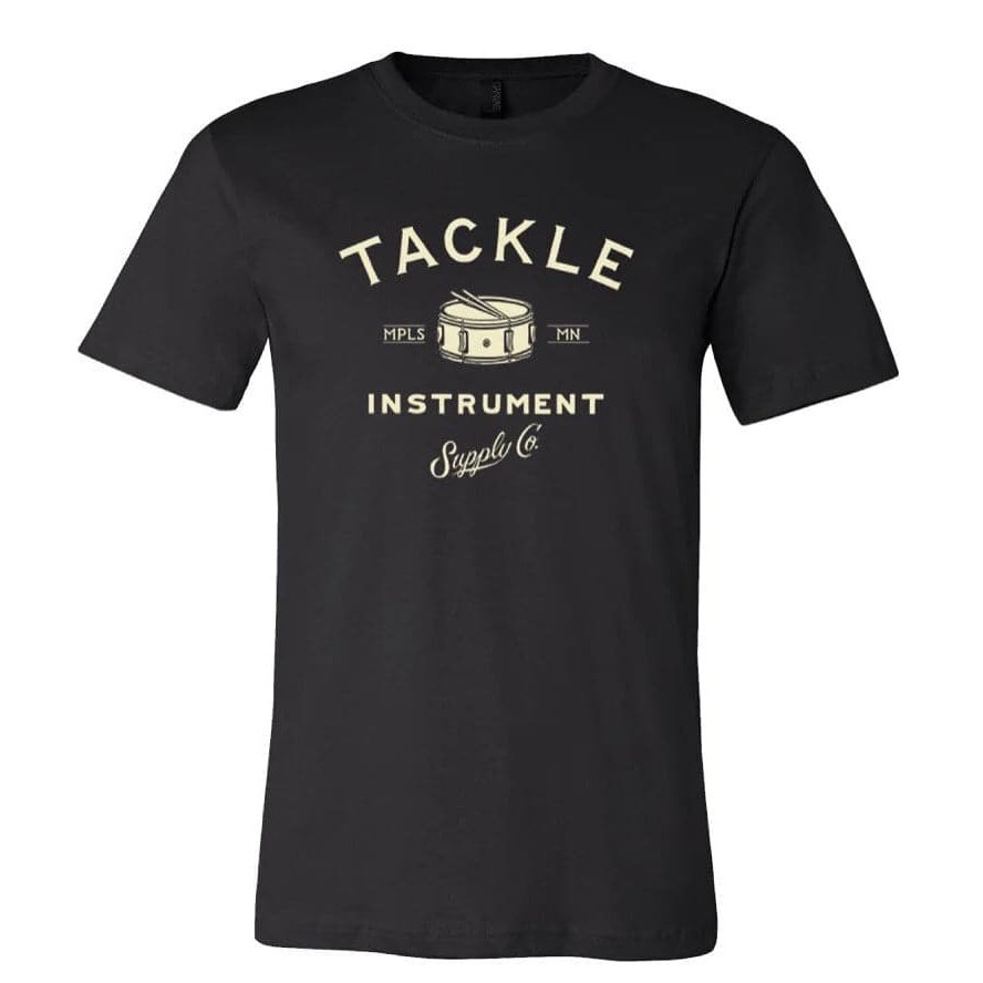 Tackle T-Shirt, Black w/Beige Lettering, Medium