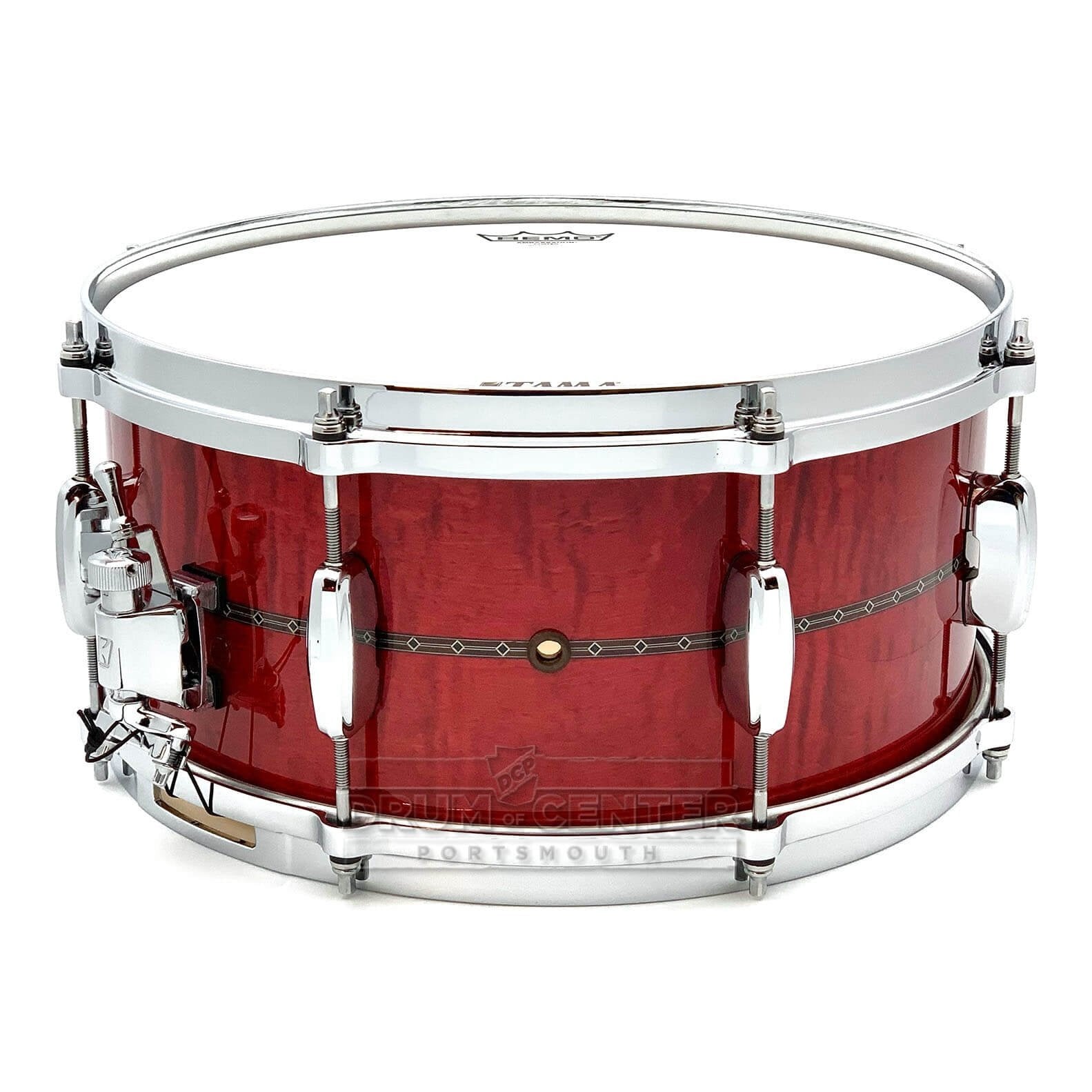 Tama Star Maple Snare Drum 14x6.5 Raspberry Curly Maple w/Outer Inlay