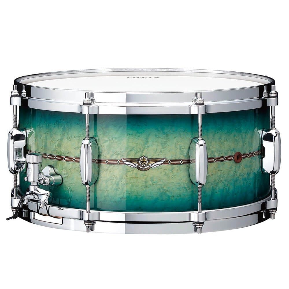 Tama Star Maple Snare Drum 14x6.5 Cerulean Birdseye Maple Burst w/Outside Inlay