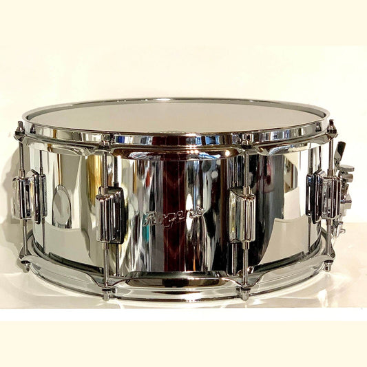 Used Rogers Powertone Steel Shell Snare Drum 14x6.5 w/Beavertail Lugs