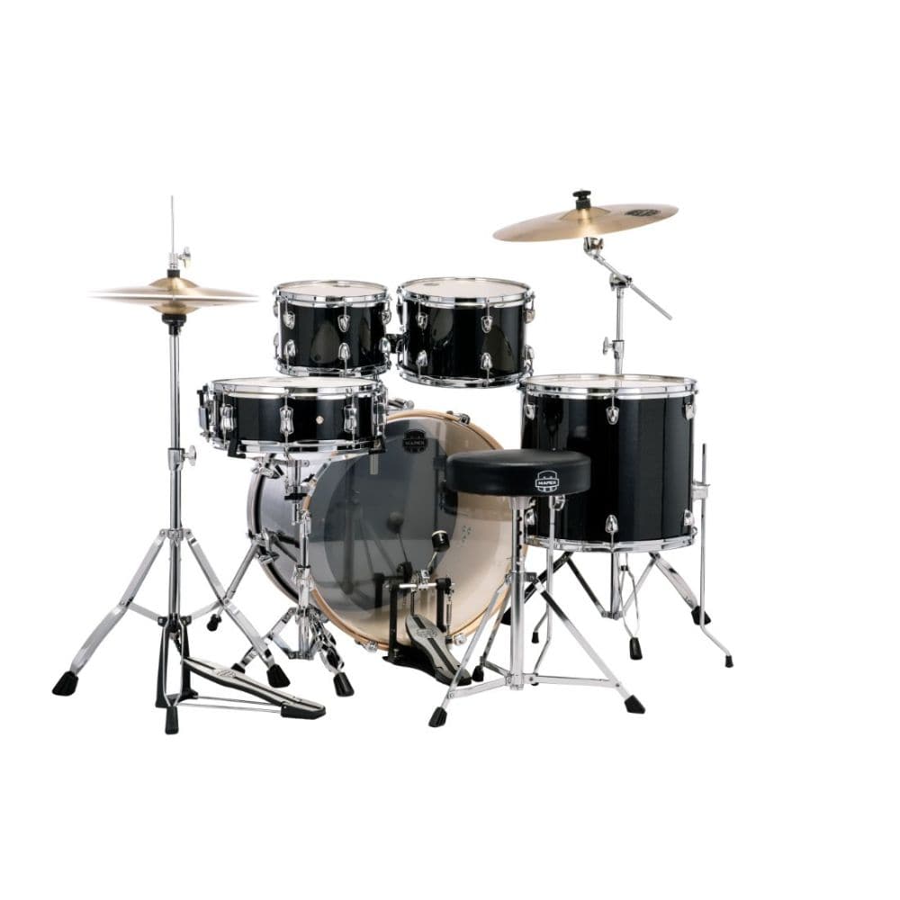 Mapex Venus 5pc Rock Drum Set Complete Black Galaxy Sparkle