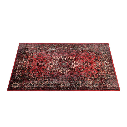 DRUMnBASE Vintage Persian Style Drum Rug 4.26' x 3' Original Red