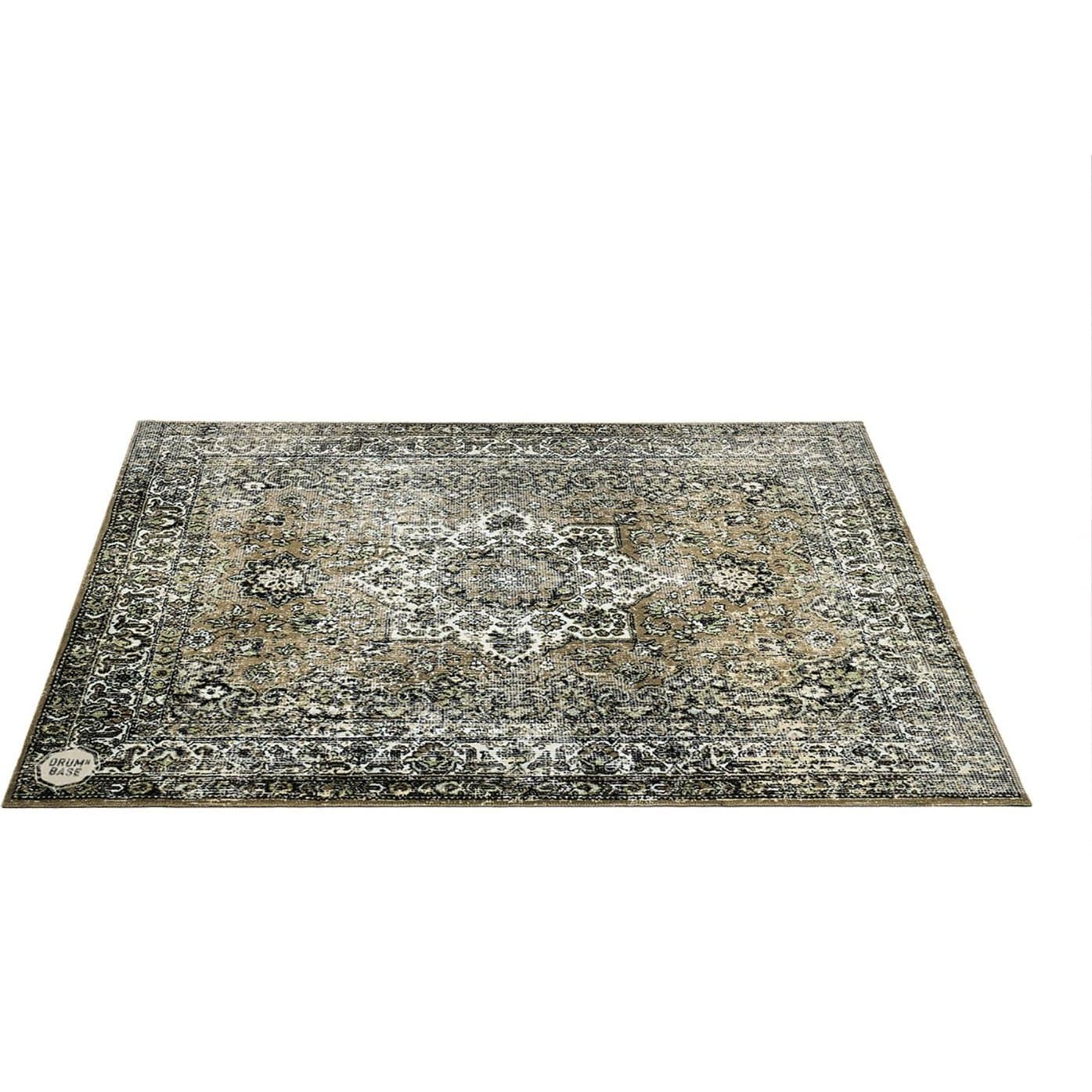 DRUMnBASE Vintage Persian Style Drum Rug 6' x 5.25' Green
