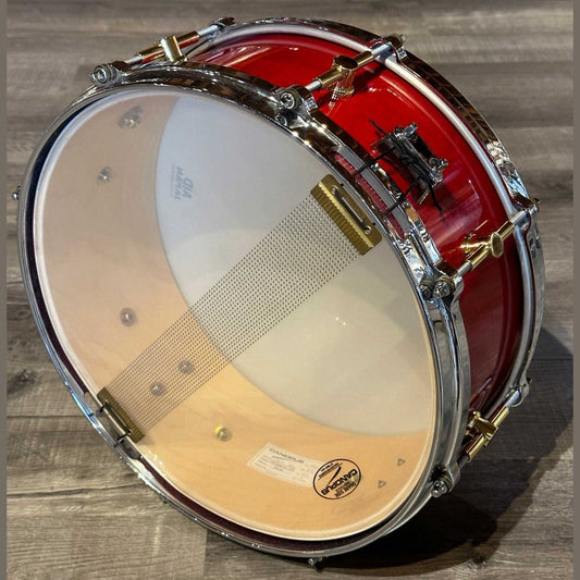 Used Canopus Neo Vintage NV-60 M1 Snare Drum 14x5.5 Crimson Lacquer