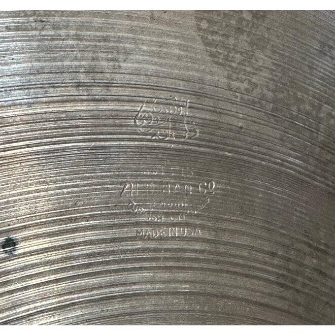 Used Vintage Zildjian Crash/Ride Cymbal 18" Drilled for Rivets