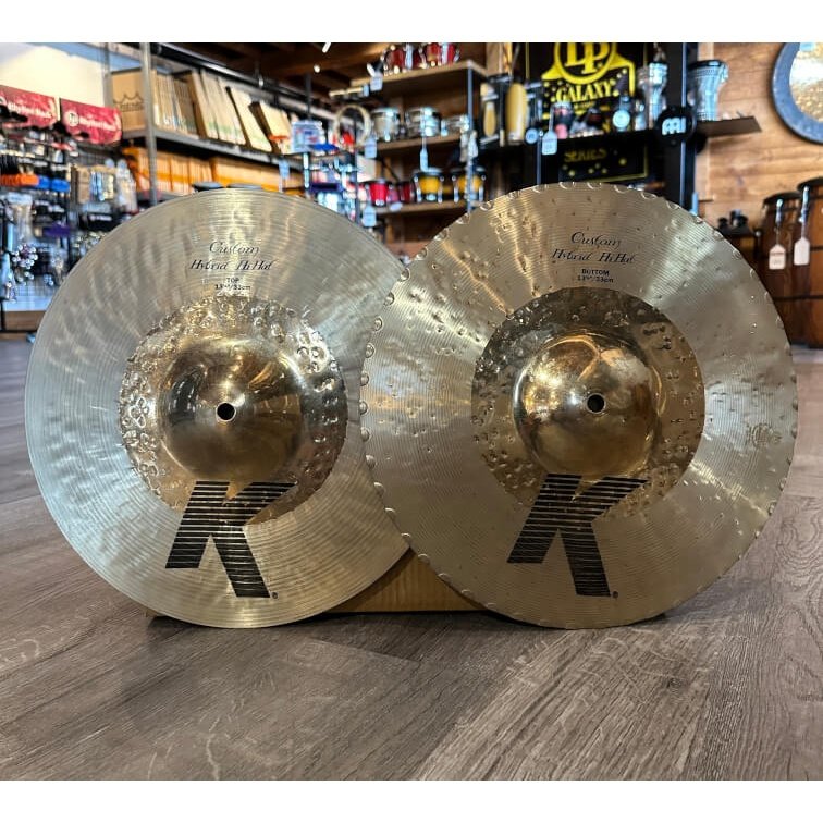 Used Zildjian K Custom Hybrid Hi Hat Cymbals 13.25"